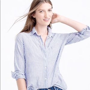 J Crew Women’s Boy Shirt In Skinny Blue Stripe